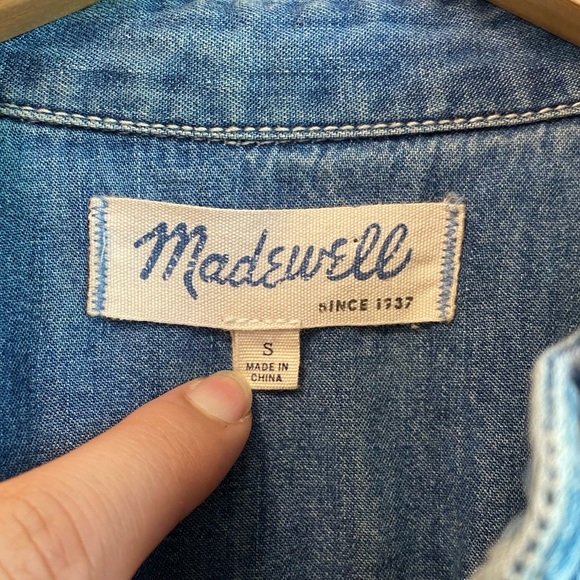 Madewell Denim Button Up with Frayed Ends - Picture 7 of 7
